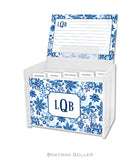 Classic Floral Blue Recipe Cards