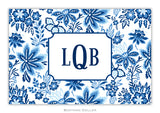 Classic Floral Blue Recipe Cards
