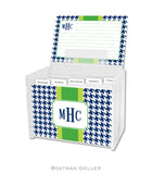 Alex Houndstooth Navy Recipe Cards