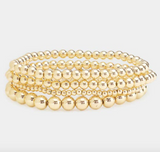 Beaded Stack Stretch Bracelet Gold or Silver