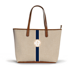 S Tote Zippered Tote Stone Chambray