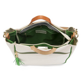 Canvas Tote Piped in Green