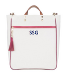 Canvas Tote piped in PInk