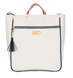 Canvas Tote Piped in Black