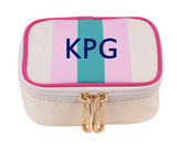 Zoe Mini Jewelry Bag Pink Stripe