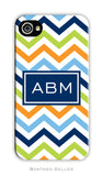 Chevron Blue, Orange & Lime Cell Phone Case