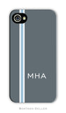 Racing Stripe Charcoal & Light Blue Cell Phone Case