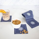 Cotton Cocktail Napkin Roll - Snowflake