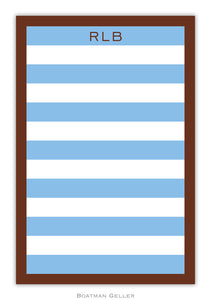 Rugby Blue & Brown Border Notepad