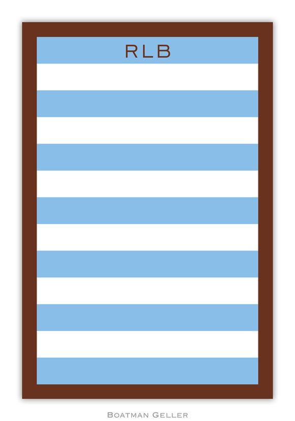 Rugby Blue & Brown Border Notepad