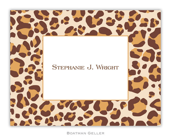 Leopard Brown  Foldover Notecard