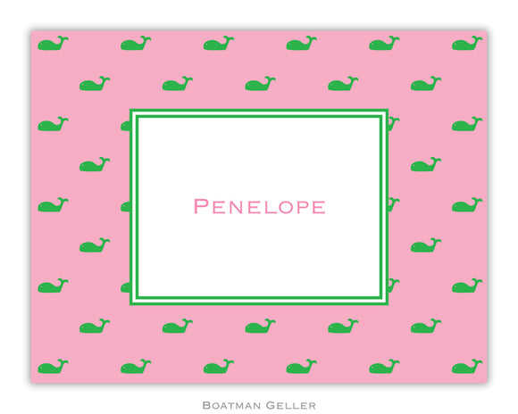 Whale Pink  Foldover Notecard