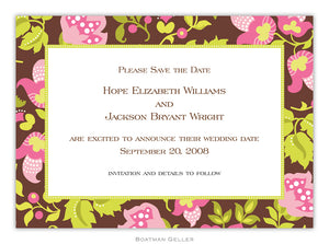 Floral Brown  Flat Card