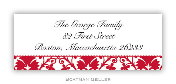 Damask Red Personalized Address Label
