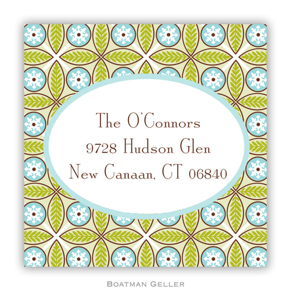 Tile Green and Blue Personalized Stickers