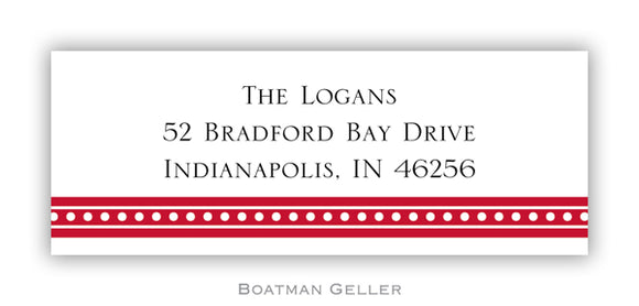Beaded Red Personalized Address Label