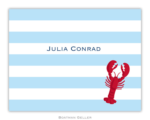 Stripe Lobster Foldover Notecard