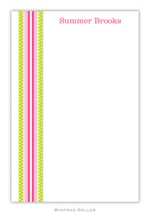 Grosgrain Ribbon Pink & Green Notepad