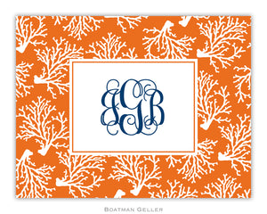 Coral Repeat Foldover Notecard