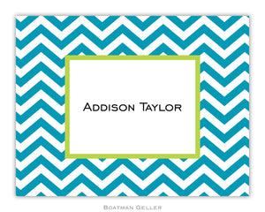 Chevron Turquoise Foldover Notecard