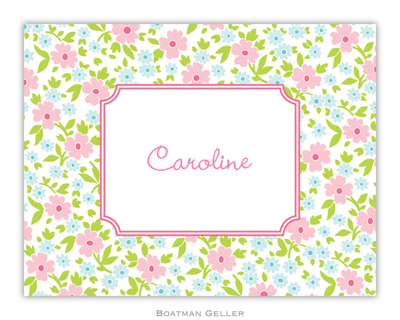 Emma Floral Pink Foldover Notecard
