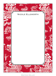 Chinoiserie Red Flat Card