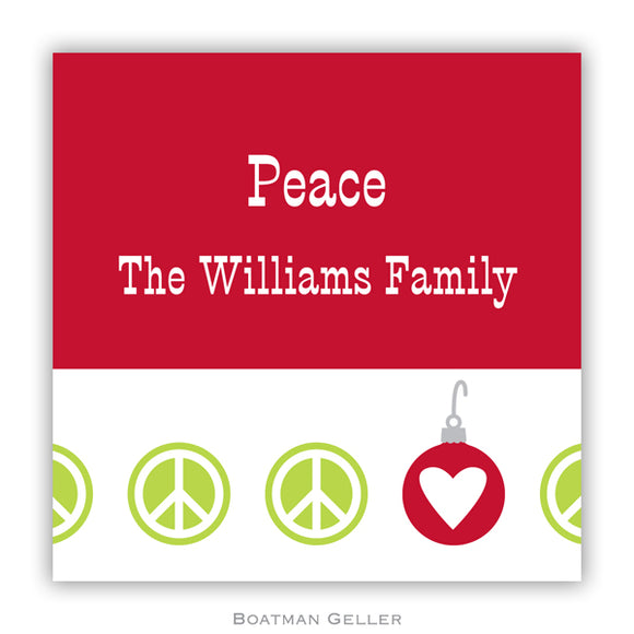 Peace Repeat Holiday Personalized Stickers