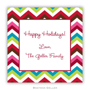 Chevron Holiday Personalized Stickers