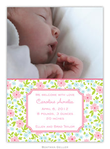 Emma Floral Pink Photocard (25 pack)