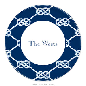 Nautical Knot Navy Plate