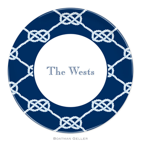 Nautical Knot Navy Plate