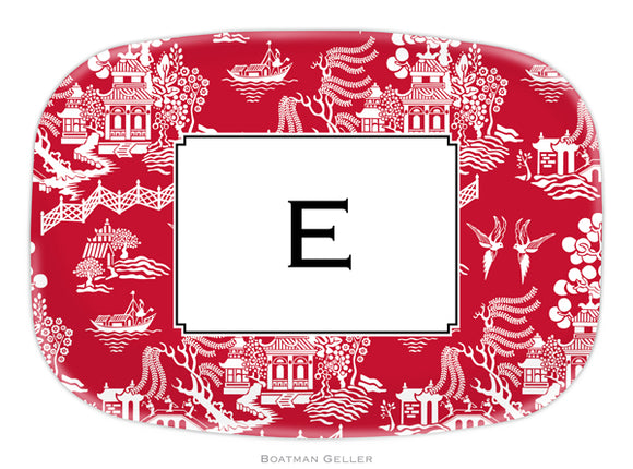 Chinoiserie Red Personalized Platter