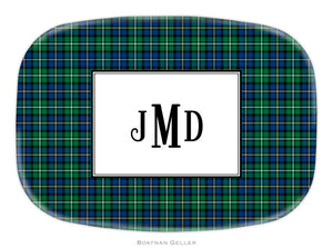 Black Watch Plaid Personalized Platter