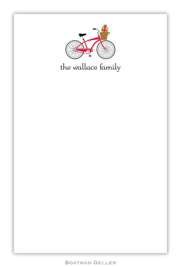 Bicycle Holiday Personalized Holiday Notepad