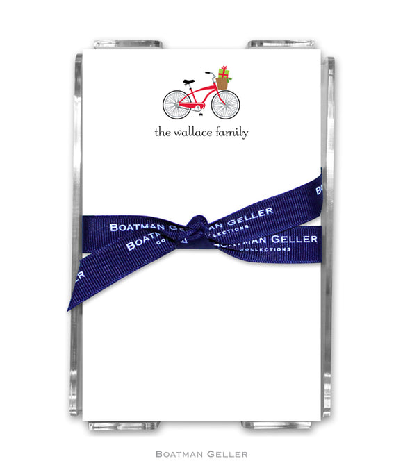 Bicycle Holiday Personalized Holiday Notesheets with Acrylic
