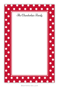 Polka Dot Cherry Personalized Holiday Notepad