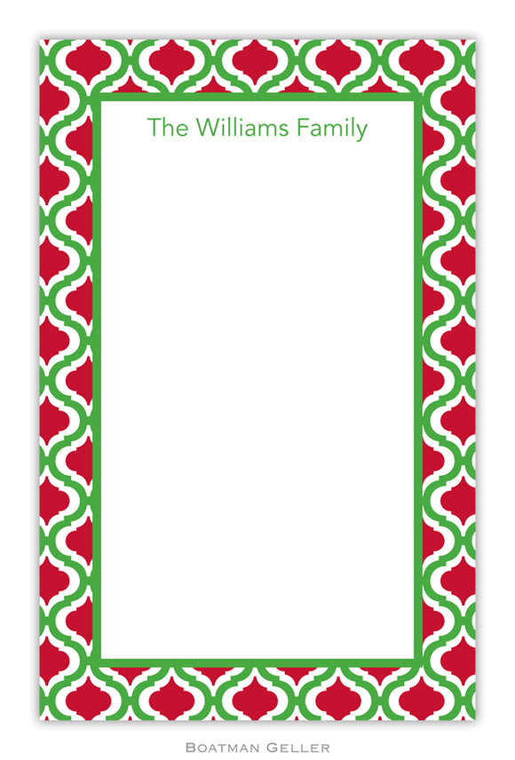 Kate Kelly & Red Personalized Holiday Notepad