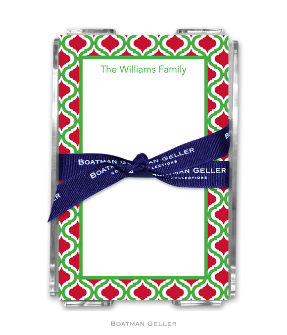 Kate Kelly & Red Personalized Holiday Notesheets with Acrylic