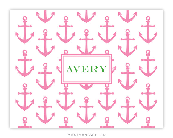 Anchors Pink Foldover Notecard