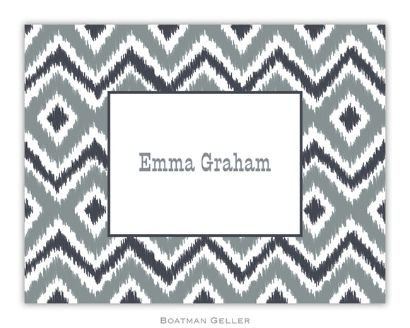 Ikat Gray Foldover Notecard