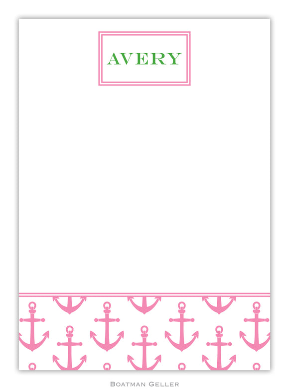 Anchors Pink Flat Card