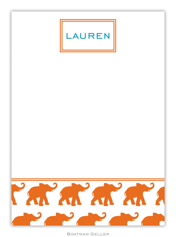 Elephants Orange Flat Card