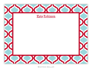 Kate Red & Teal Flat Card