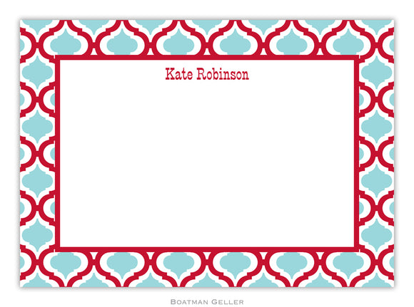 Kate Red & Teal Flat Card