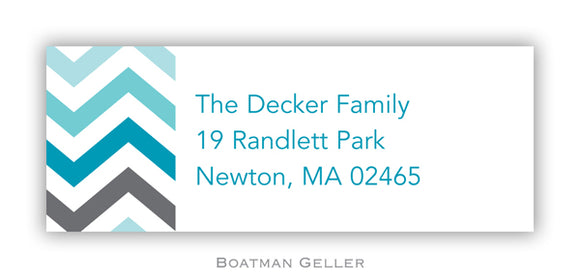 Chevron Ombre Teal Personalized Address Label