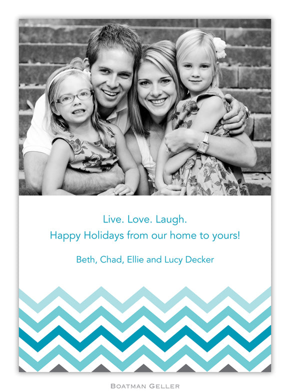 Chevron Ombre Teal Photo Cards (25 pack)