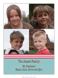 Ribbon Stripe - Cherry & Slate Photo Cards (25 pack)