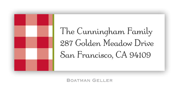 Classic Check Lime Personalized Address Label