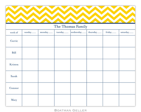 Chevron Sunflower Calendar