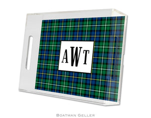Black Watch Plaid Small Lucite Tray
